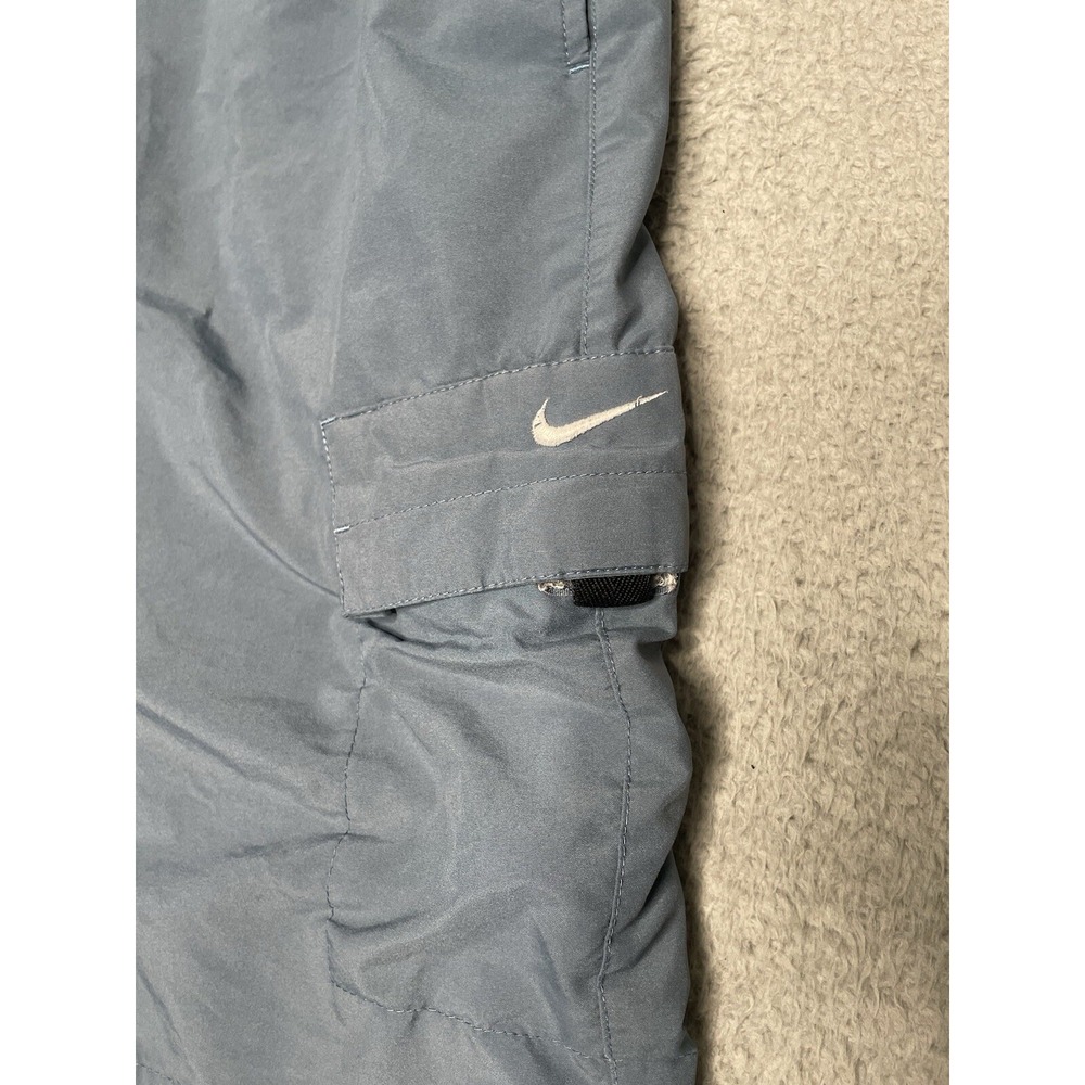 Vintage Y2K Nike Cargo Swimming Trunk Shorts Mens Large Light Blue Corner Swoosh - Picture 2 of 10